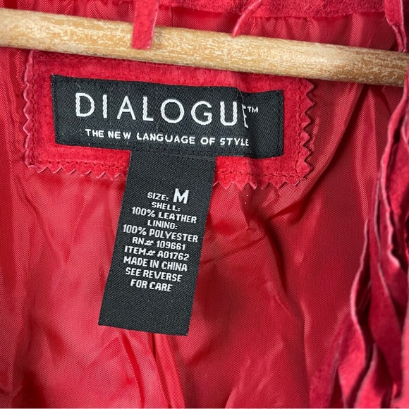 Vintage Red Leather Suede Fringe Jacket - Picture 3 of 4